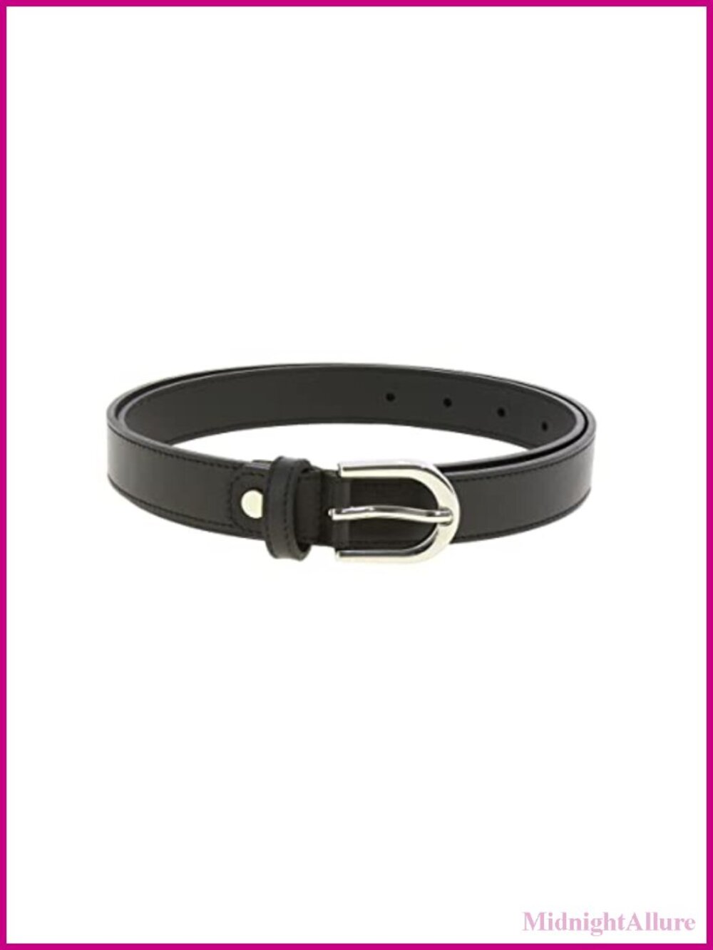 Italian Full-Grain Leather Belt Slim 1 Inch Polished Brass Buckle